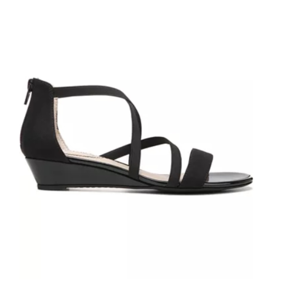 Like New LIFESTRIDE Yolanda Strappy Sandals, Black Fabric, 11M - Picture 10 of 11